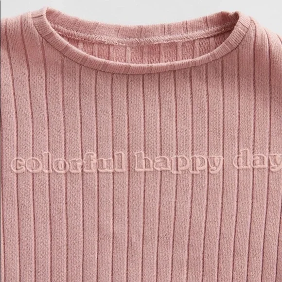 NEW Zara ribbed shirt pink baby 9 months - Picture 2 of 2
